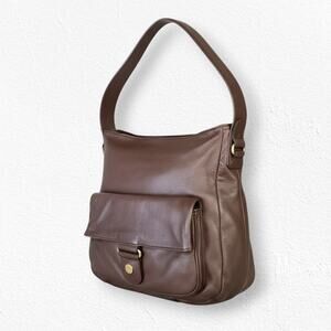 Vintage Y2K UGG Pebbled Leather Shoulder Bag Chocolate Brown Slouchy Tote